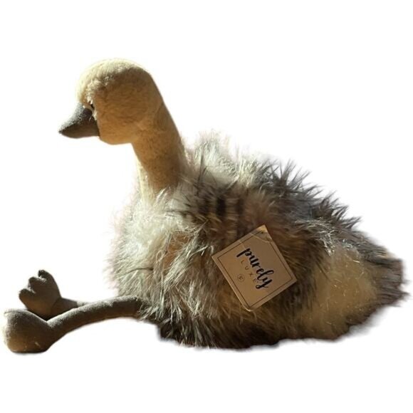 14" Purely Luxe Plush Ostrich Toy With Luxe Faux Fur Aurora - Picture 3 of 5